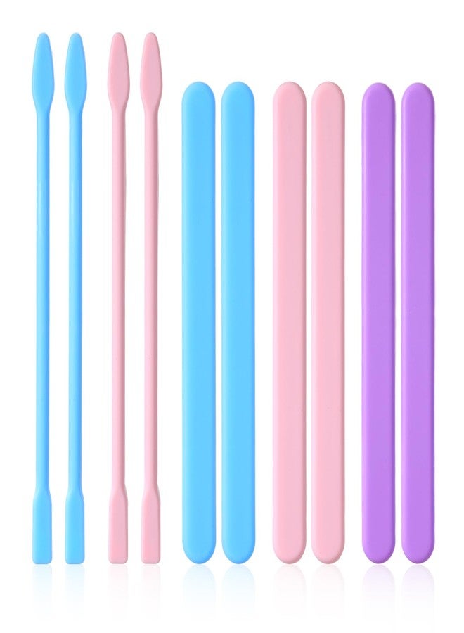 Exircy 10 Pcs Reusable Wax Sticks, Multicolor Silicone Stir Sticks No-Stick Waxing Stick Lightweight Resin Stir Stick Set Hair Removal Waxing Spatulas for Face Body Care DIY Handmade Making Cake Supplies - Image 1